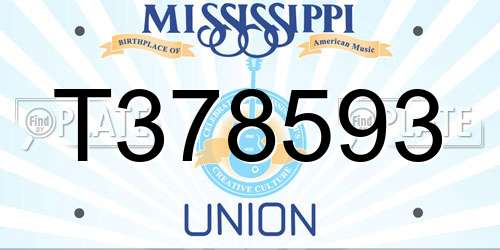 T378593 Mississippi License Plate