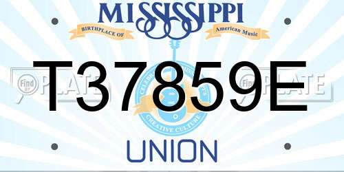 T37859E Mississippi License Plate