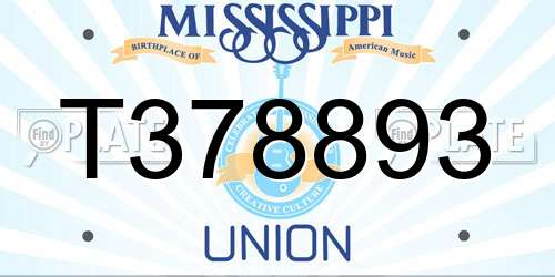 T378893 Mississippi License Plate