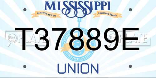 T37889E Mississippi License Plate