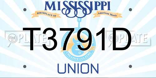 T3791D Mississippi License Plate