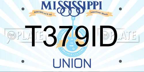 T379ID Mississippi License Plate