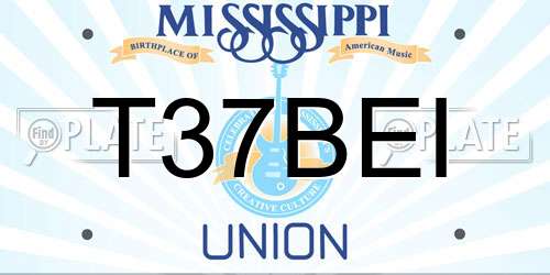 T37BEI Mississippi License Plate