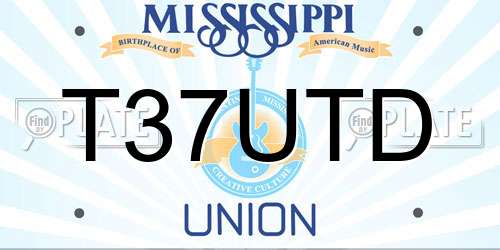 T37UTD Mississippi License Plate