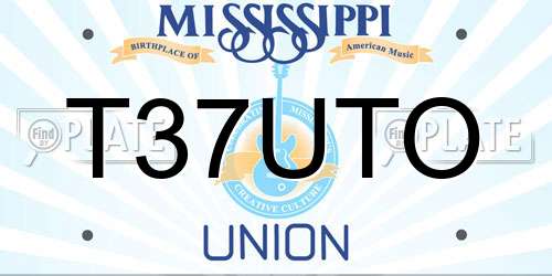 T37UTO Mississippi License Plate