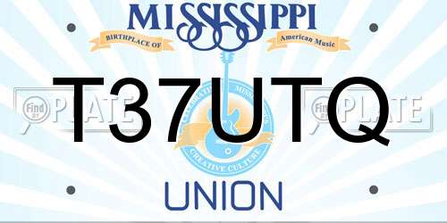 T37UTQ Mississippi License Plate