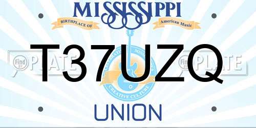 T37UZQ Mississippi License Plate
