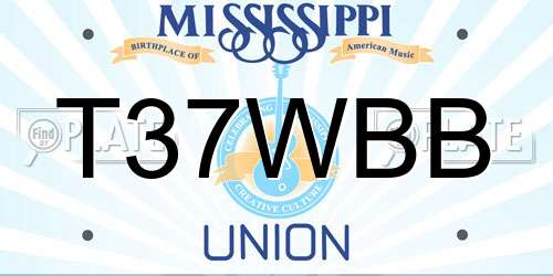 T37WBB Mississippi License Plate