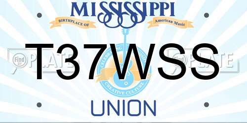T37WSS Mississippi License Plate