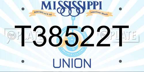 T38522T Mississippi License Plate