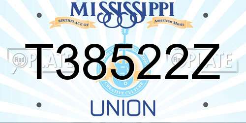 T38522Z Mississippi License Plate