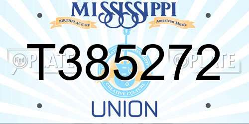 T385272 Mississippi License Plate