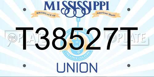 T38527T Mississippi License Plate