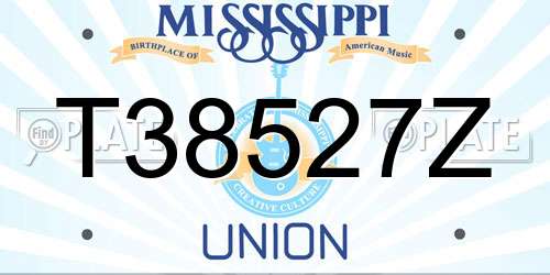T38527Z Mississippi License Plate