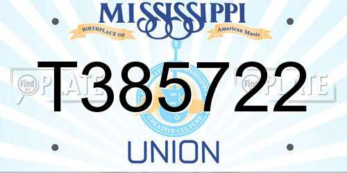 T385722 Mississippi License Plate