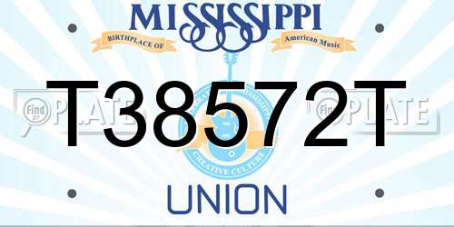 T38572T Mississippi License Plate