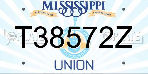 T38572Z Mississippi License Plate