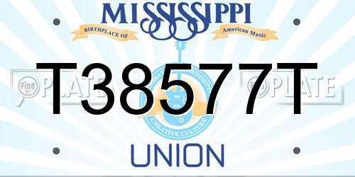 T38577T Mississippi License Plate