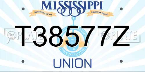 T38577Z Mississippi License Plate