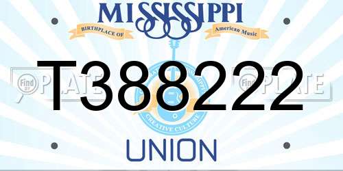 T388222 Mississippi License Plate