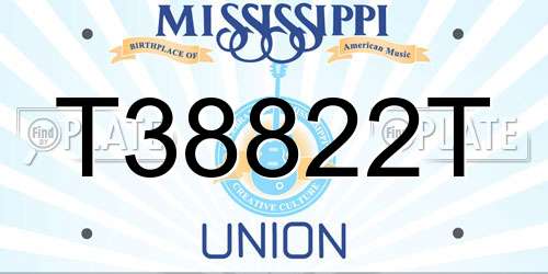 T38822T Mississippi License Plate