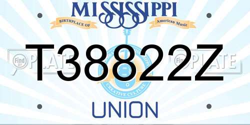 T38822Z Mississippi License Plate