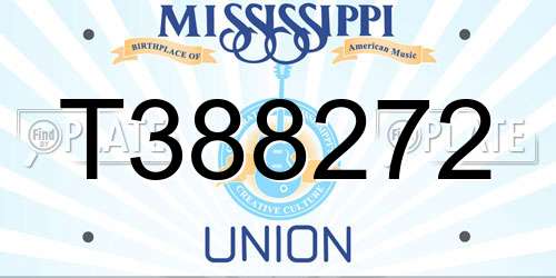 T388272 Mississippi License Plate