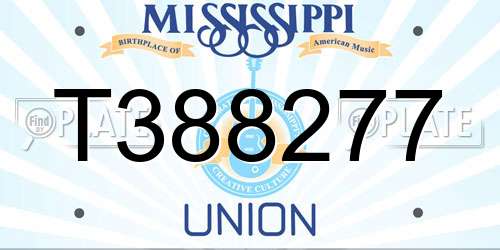 T388277 Mississippi License Plate