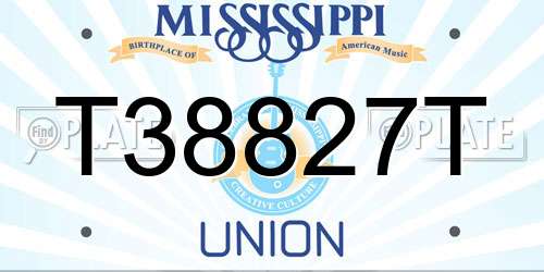 T38827T Mississippi License Plate