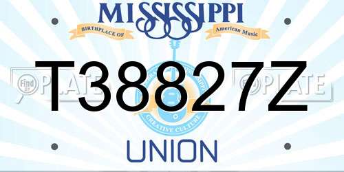 T38827Z Mississippi License Plate