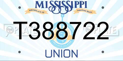 T388722 Mississippi License Plate