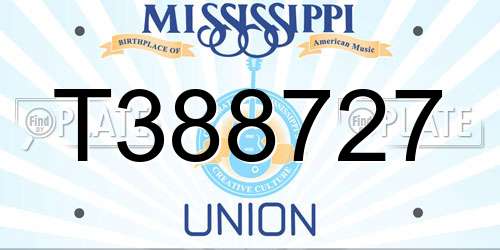 T388727 Mississippi License Plate