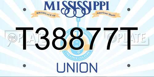 T38877T Mississippi License Plate