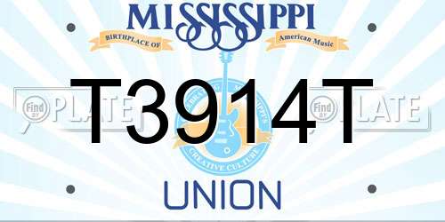 T3914T Mississippi License Plate