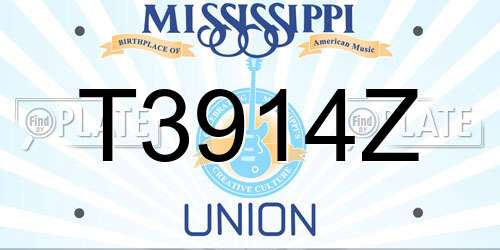 T3914Z Mississippi License Plate