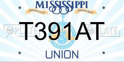 T391AT Mississippi License Plate