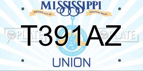 T391AZ Mississippi License Plate