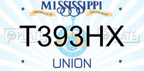 T393HX Mississippi License Plate