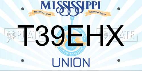 T39EHX Mississippi License Plate