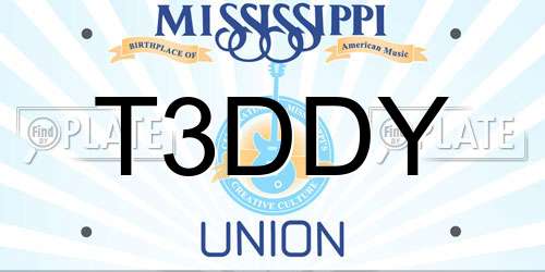 T3DDY Mississippi License Plate