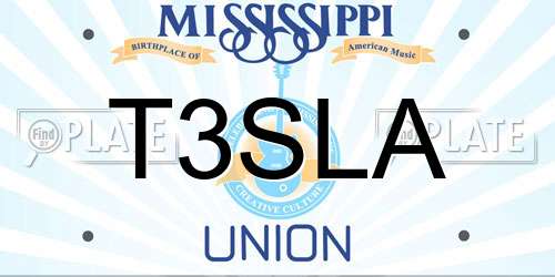 T3SLA Mississippi License Plate