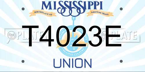 T4023E Mississippi License Plate