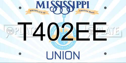 T402EE Mississippi License Plate