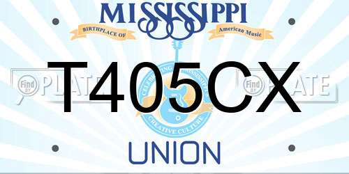 T405CX Mississippi License Plate