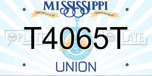 T4065T Mississippi License Plate