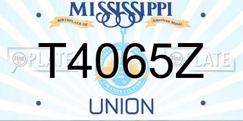 T4065Z Mississippi License Plate