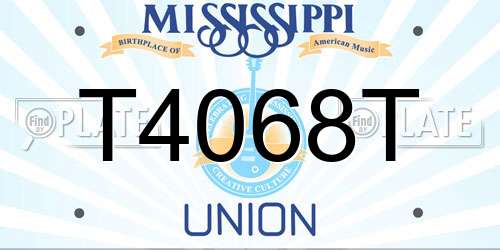 T4068T Mississippi License Plate