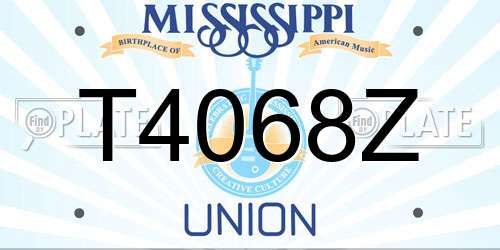T4068Z Mississippi License Plate