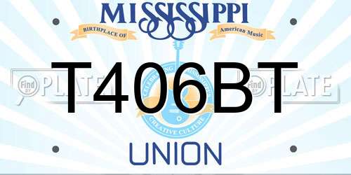 T406BT Mississippi License Plate