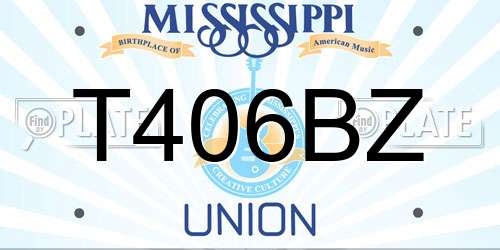 T406BZ Mississippi License Plate